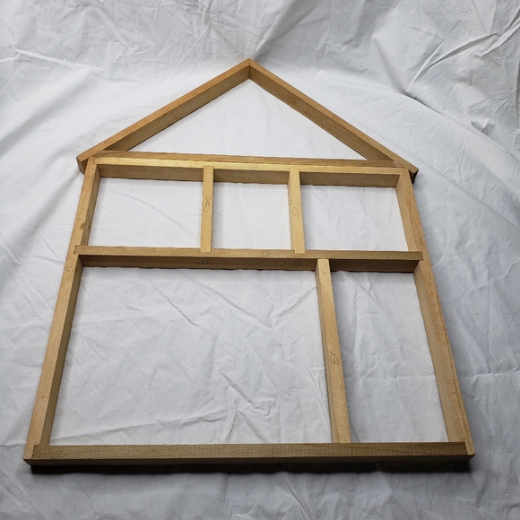 Low Profile Wood House Shadowbox Picture Frame 19 x 13 Inches Handmade Wall Art - Picture 2 of 3